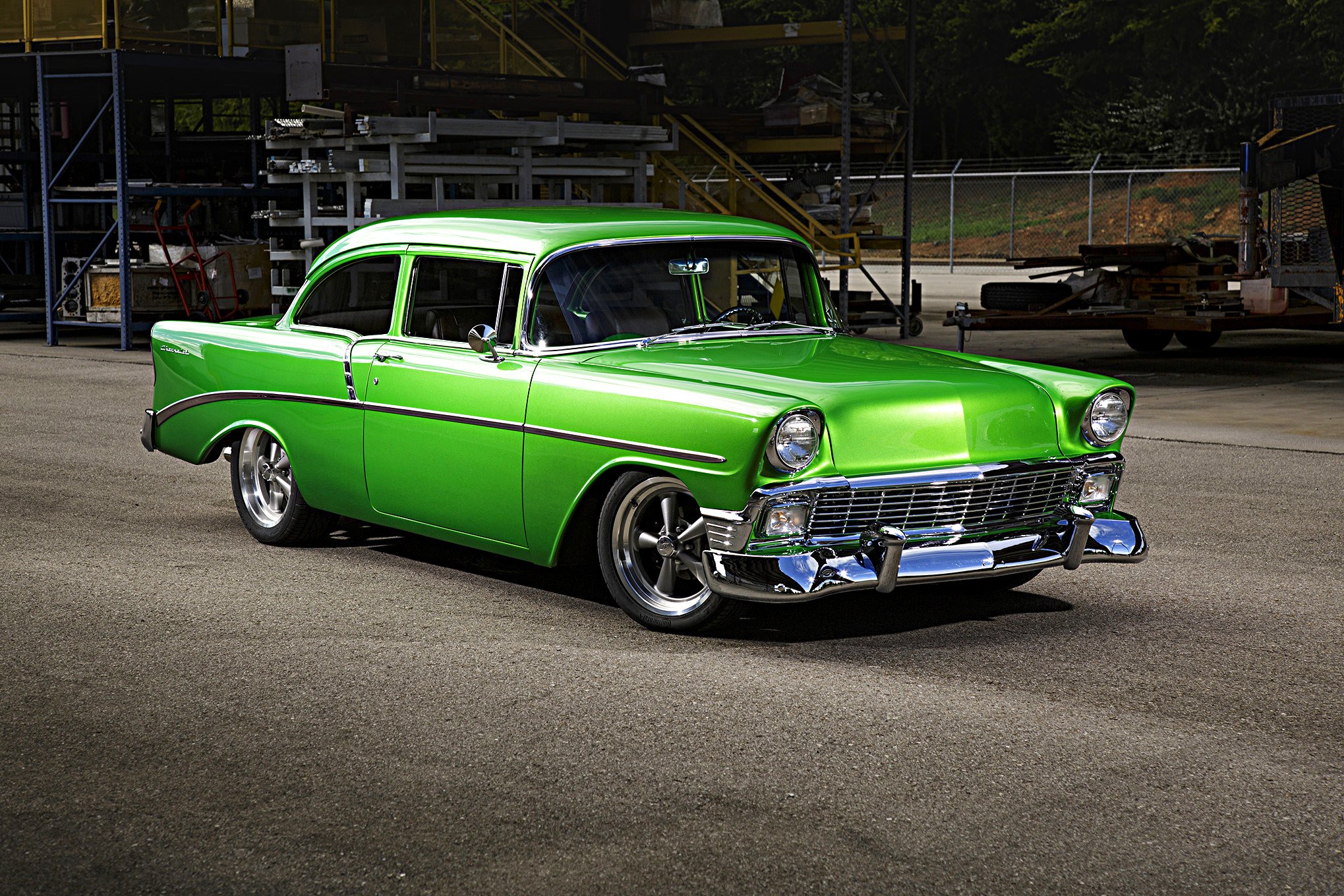 1956, Chevy, Bel, Air, Cars, Classic, Green, Modified Wallpapers HD