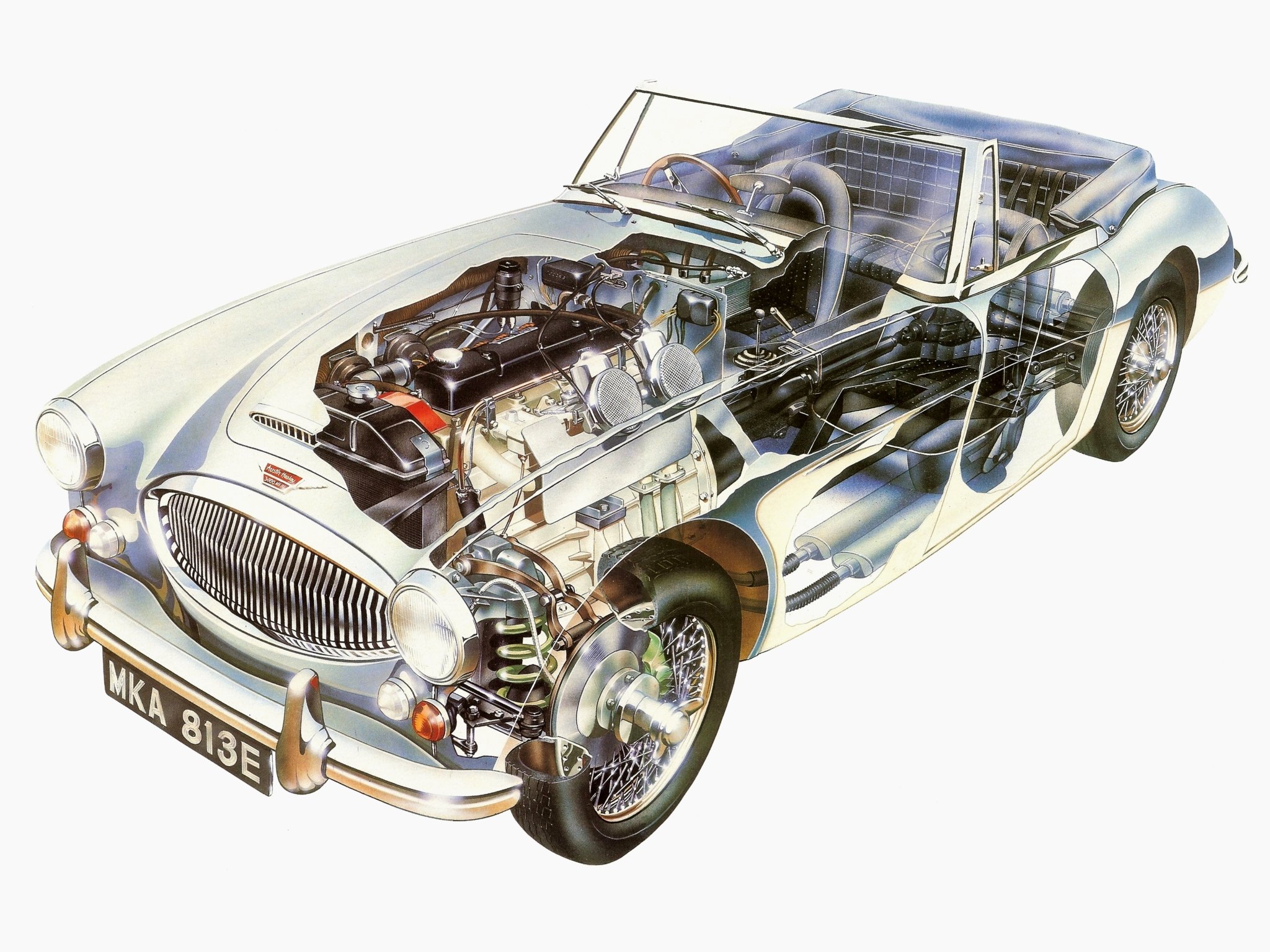 austin, Healey, 3000,  mkiii , Cars, Cutaway, 1963 Wallpaper