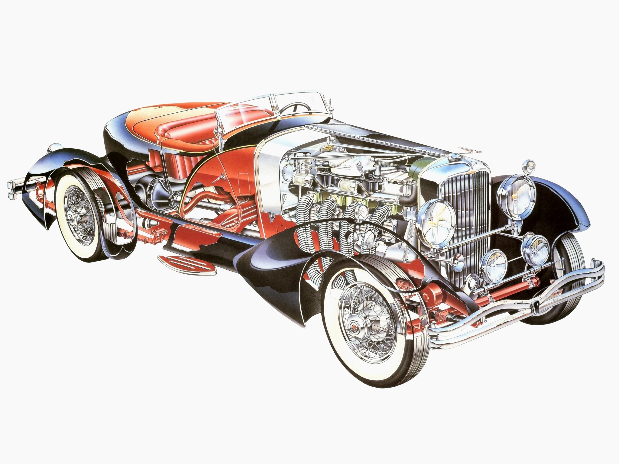 2509, French, True, Speedster, Swb, Figoni, Cars, Cutaway, 1931 Wallpaper