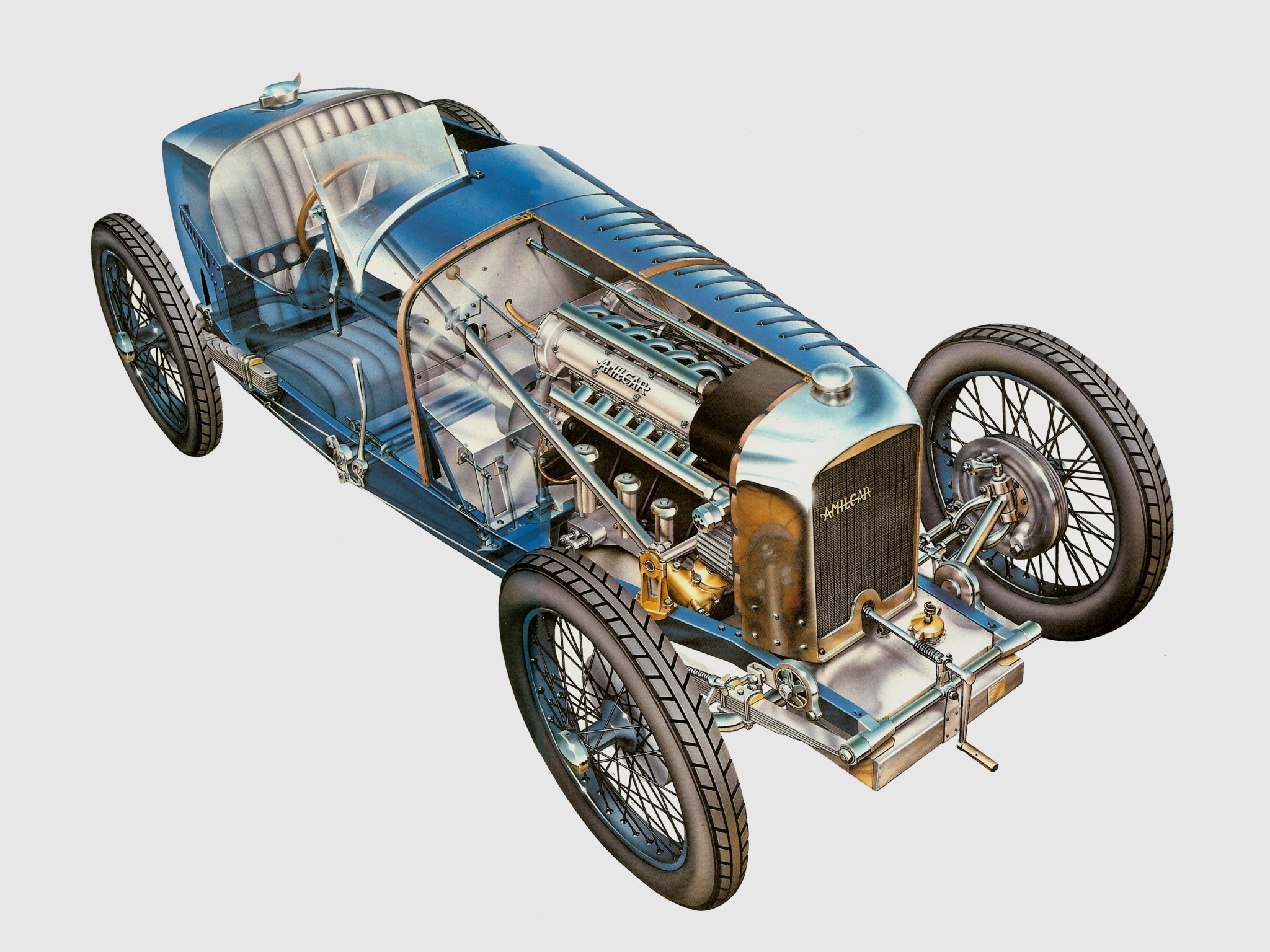 amilcar, C6, Race, Cars, Cutaway, 1926 Wallpaper