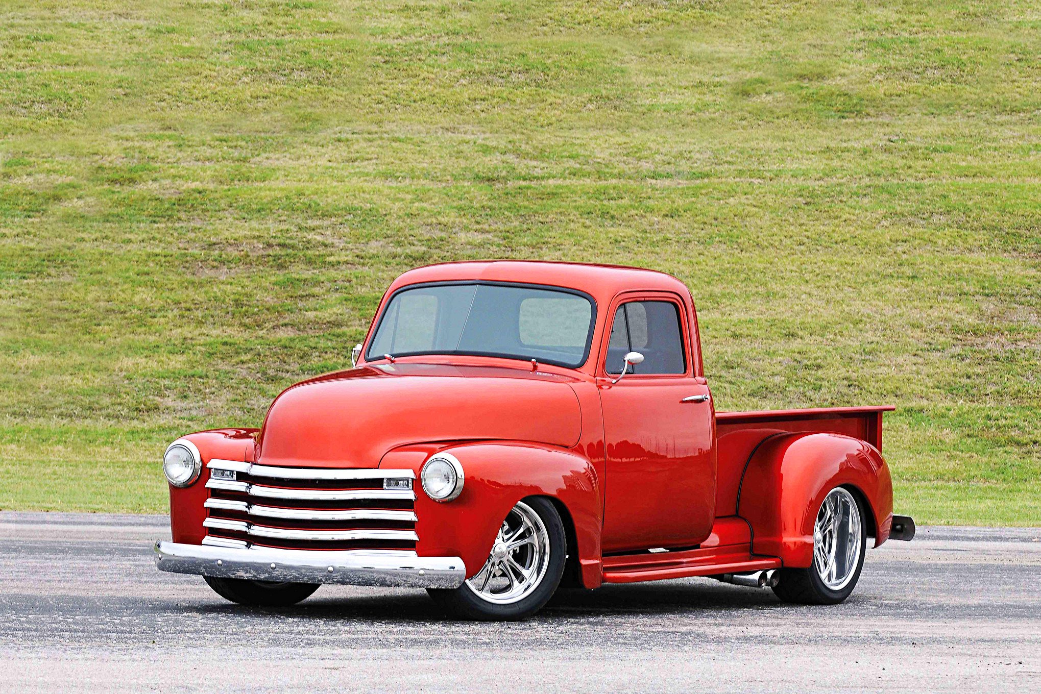 , 1952, Chevy, 3100, Pickup, Red Wallpaper
