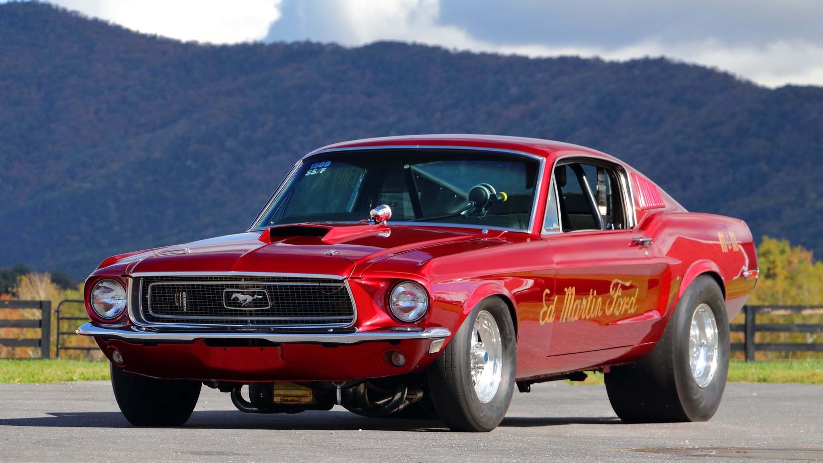 1968, Ford, Mustang, Race, Car, Red Wallpaper