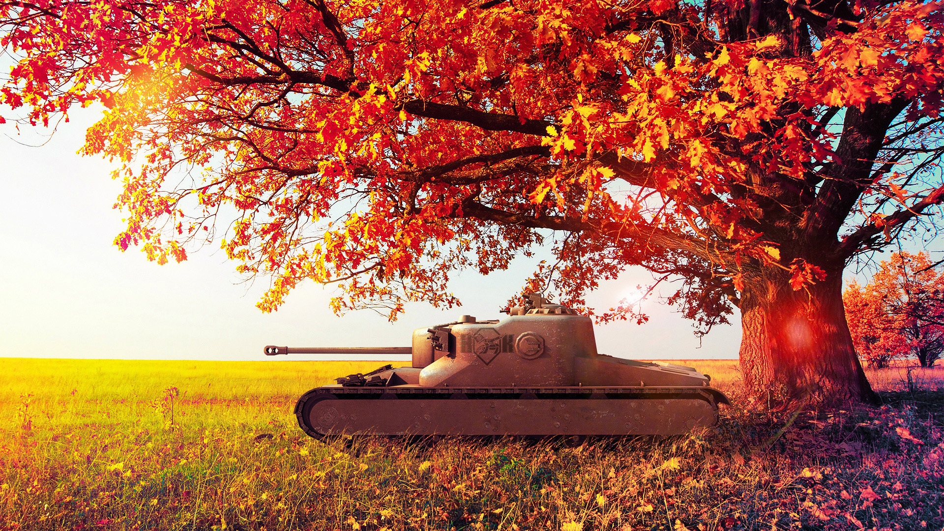 world, Of, Tanks, Autumn, At 15a, Trees, Foliage, Games, Military Wallpaper