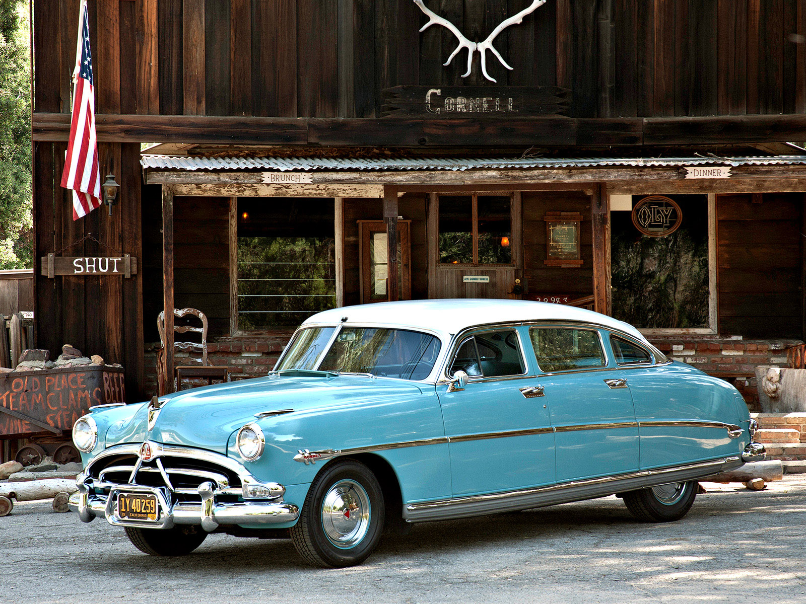 1952, Hudson, Hornet, Sedan, Retro Wallpaper