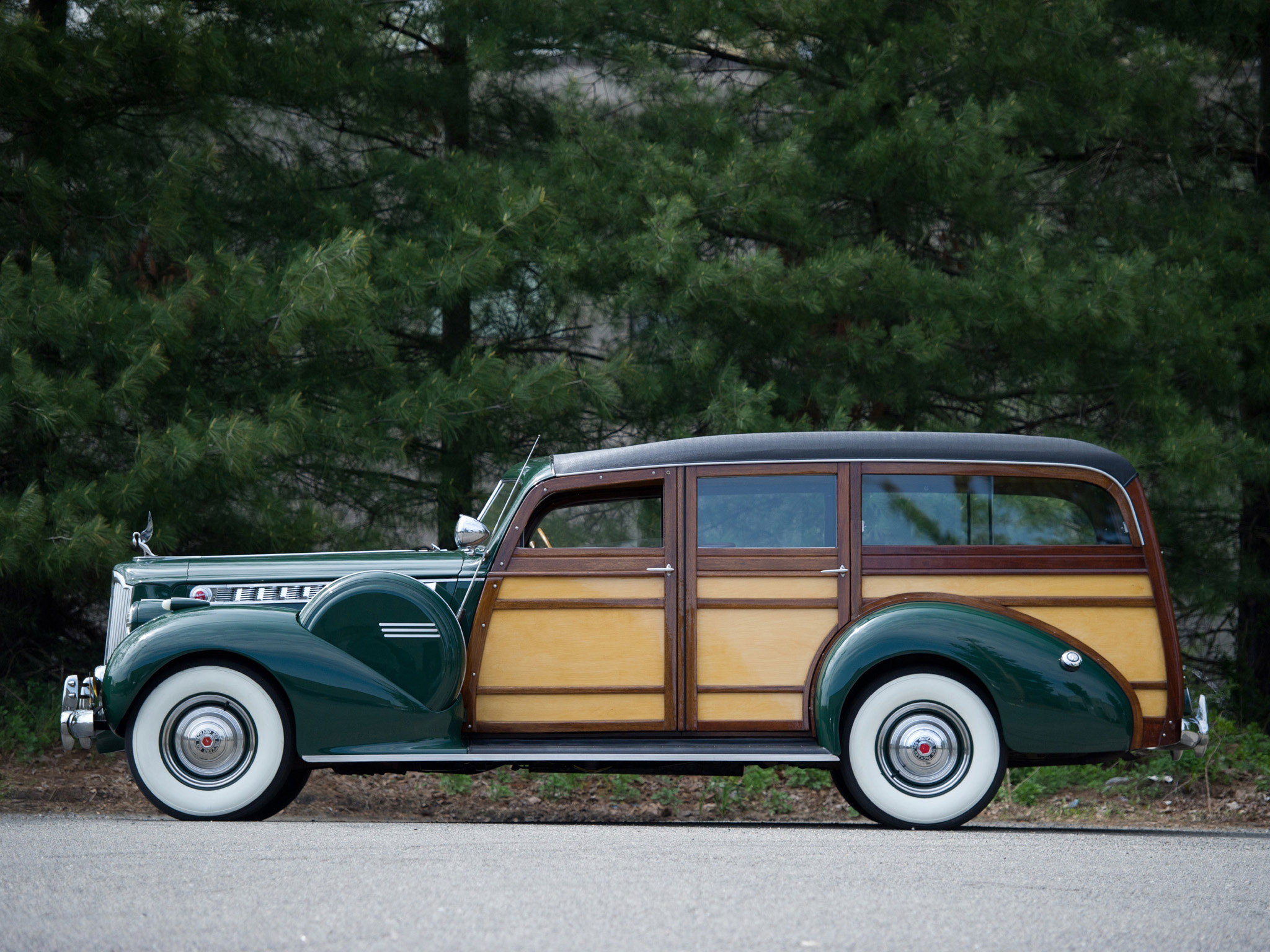 1940, Packard, 160, Super, Eight, Stationwagon, Retro Wallpaper