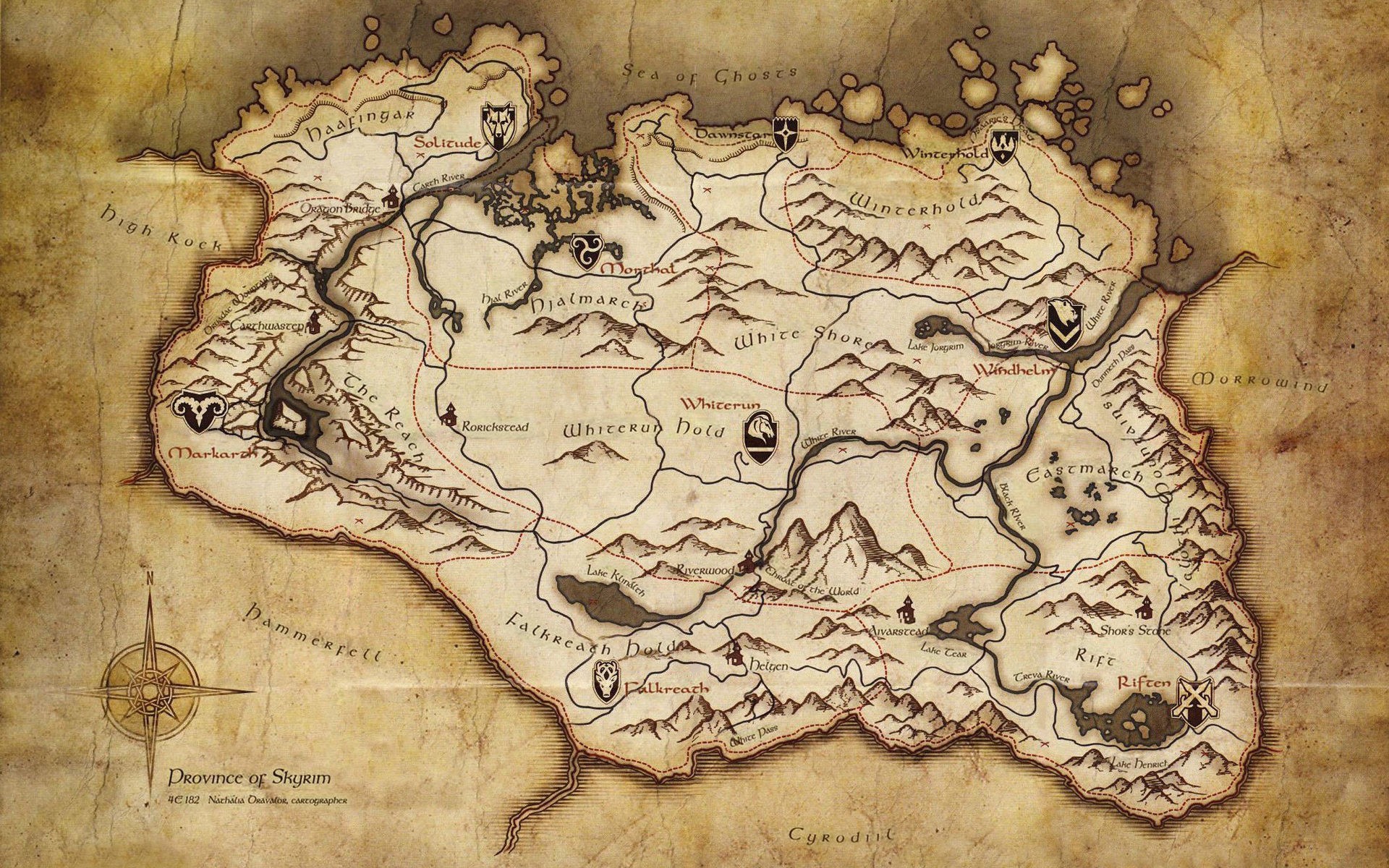 maps, The, Elder, Scrolls, V, Skyrim, Skyrim, Map Wallpaper