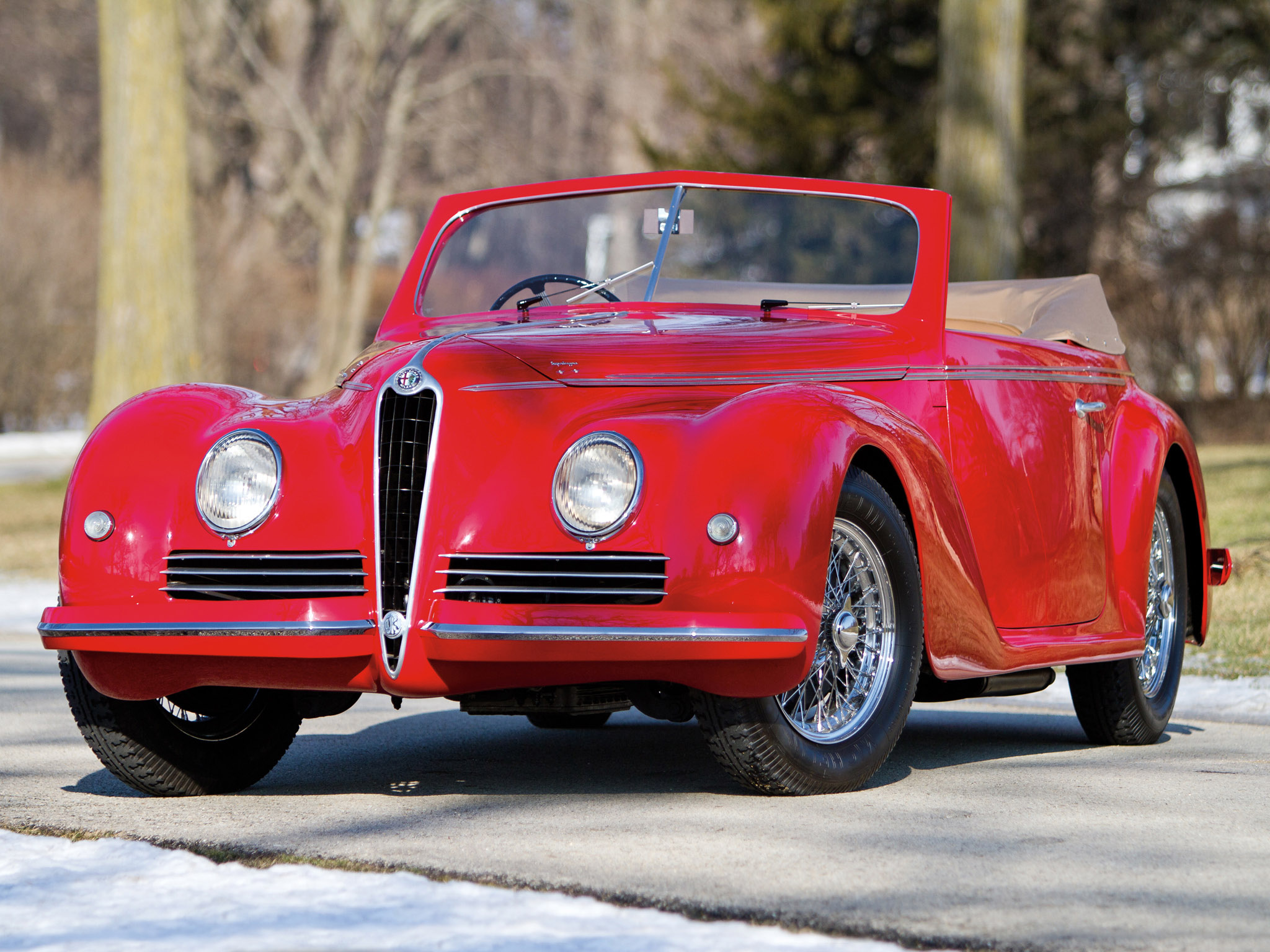 1942, Alfa, Romeo, 6 c, 2500, Sport, Cabriolet, Retro Wallpaper