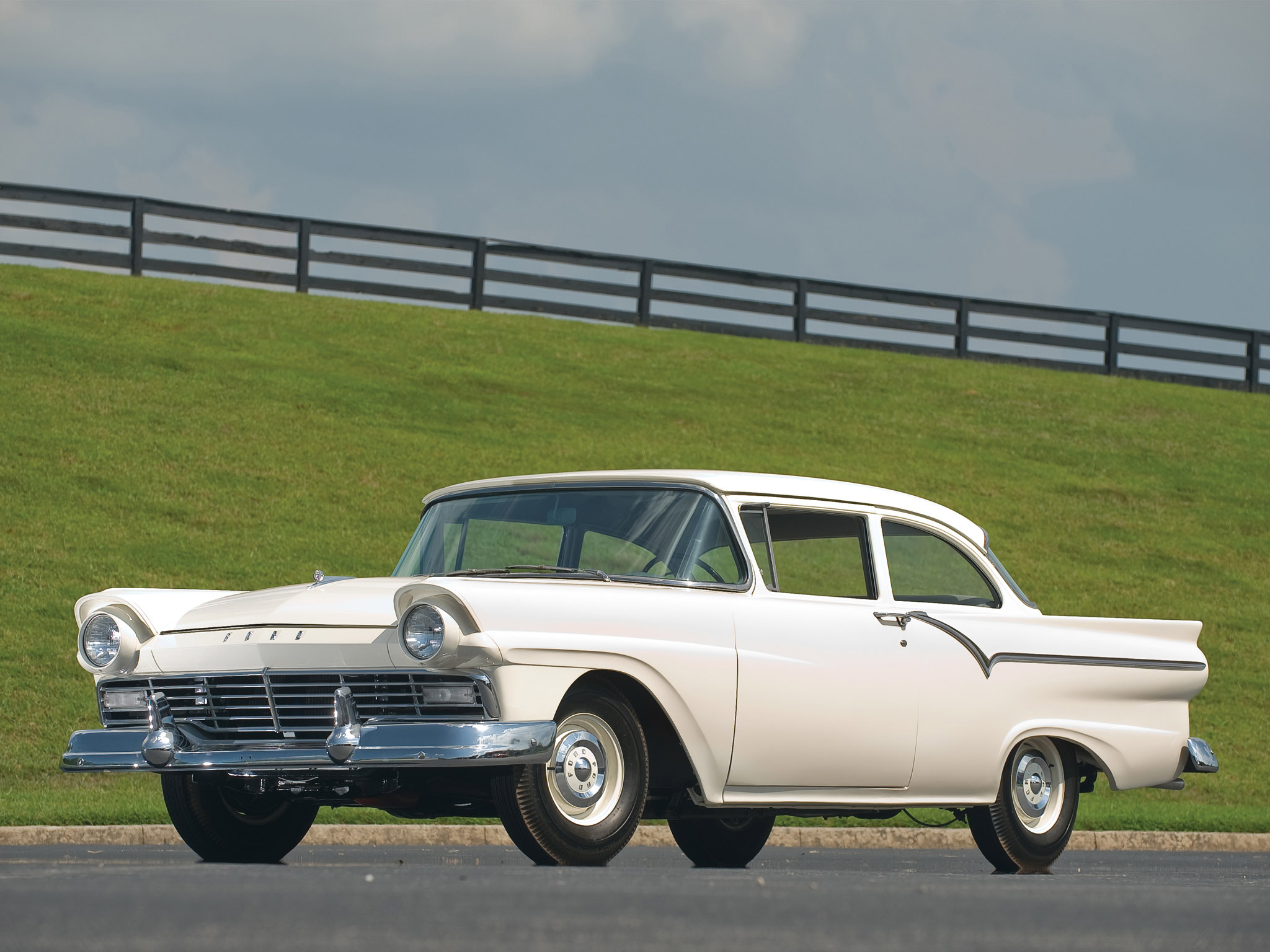 1957, Ford, Custom, Tudor, Sedan, 312, Thunderbird, Special, Retro Wallpaper