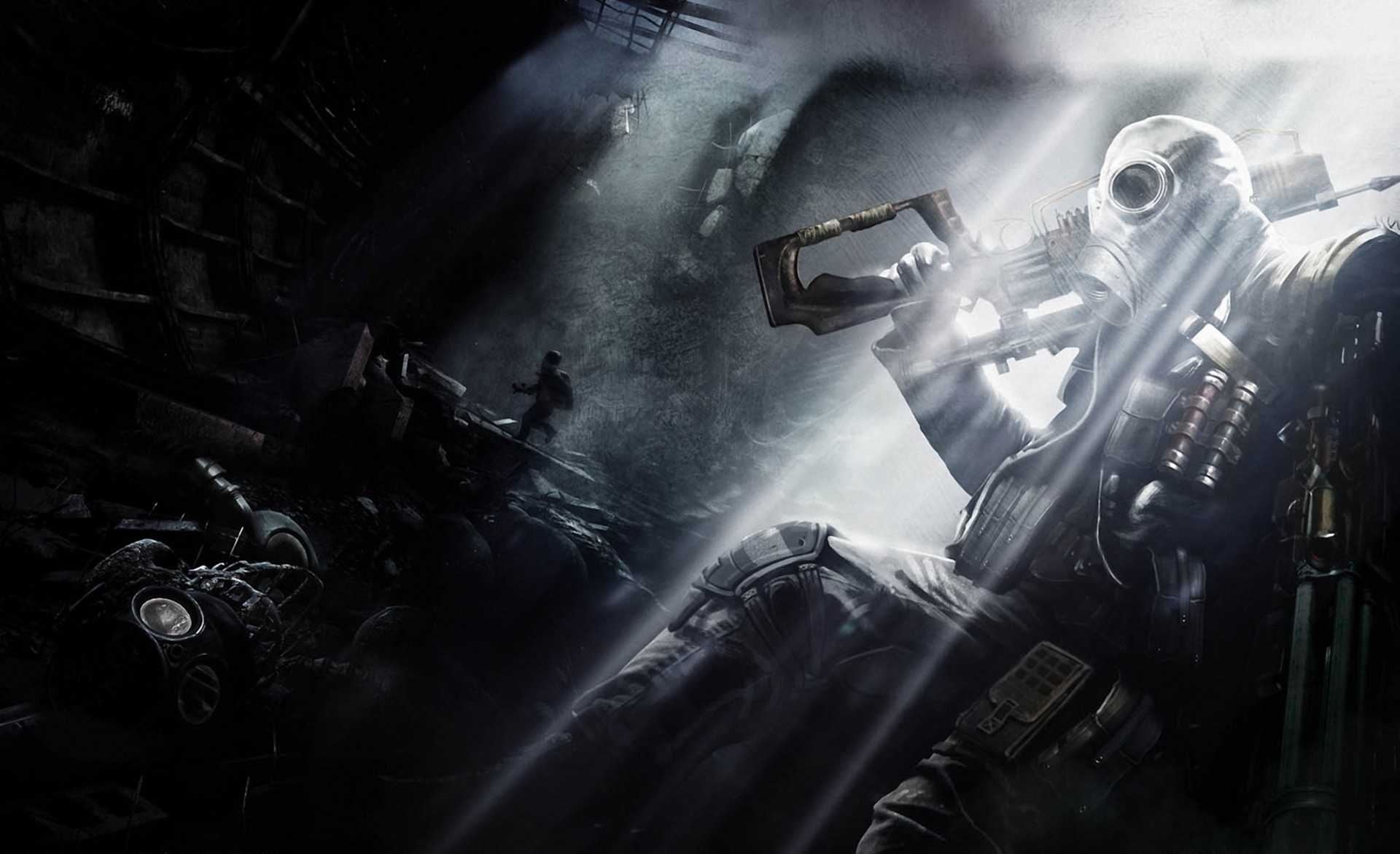 metro, Last, Light, Sci fi, Apocalyptic, Gas, Mask Wallpaper