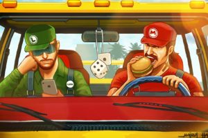 mario, Luigi, Hamburger, Iphone, Dice, Game, Games, Humor, Funny