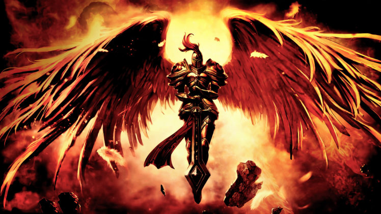 art, League, Of, Legends, Wings, Sword, Warrior, Fantasy HD Wallpaper Desktop Background
