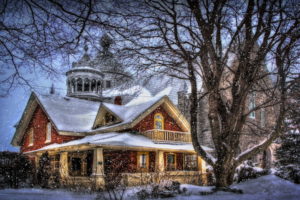 houses, Trees, Snow, Fantasy, Style, Winter, Christmas, House, Building, Architecture