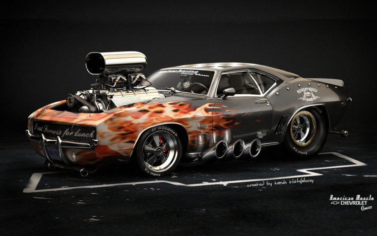 chevrolet, Camaro, 1969, Hot, Rod, American, Muscle, Rods, Classic, Engine, Engines HD Wallpaper Desktop Background