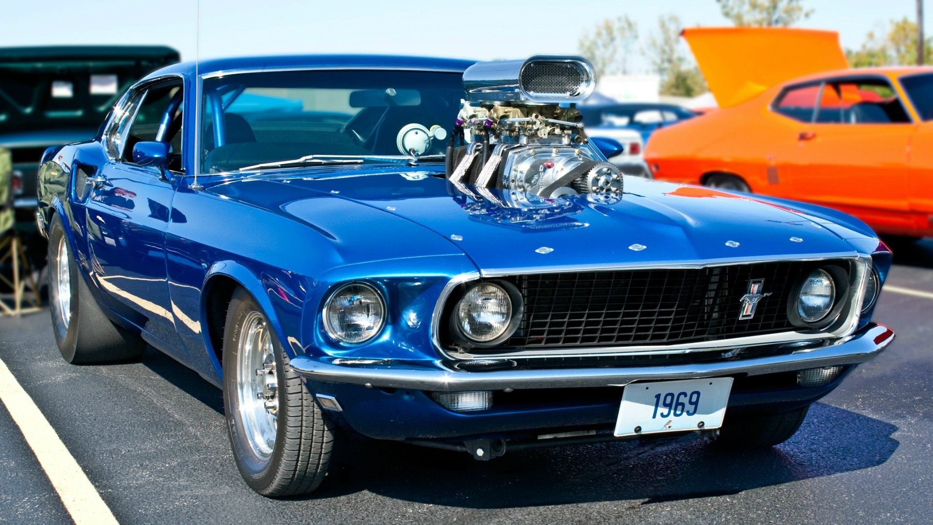 ford, Mustang, 1969, Hot, Rod, Rods, Muscle, Engine, Engines, Classic Wallpaper