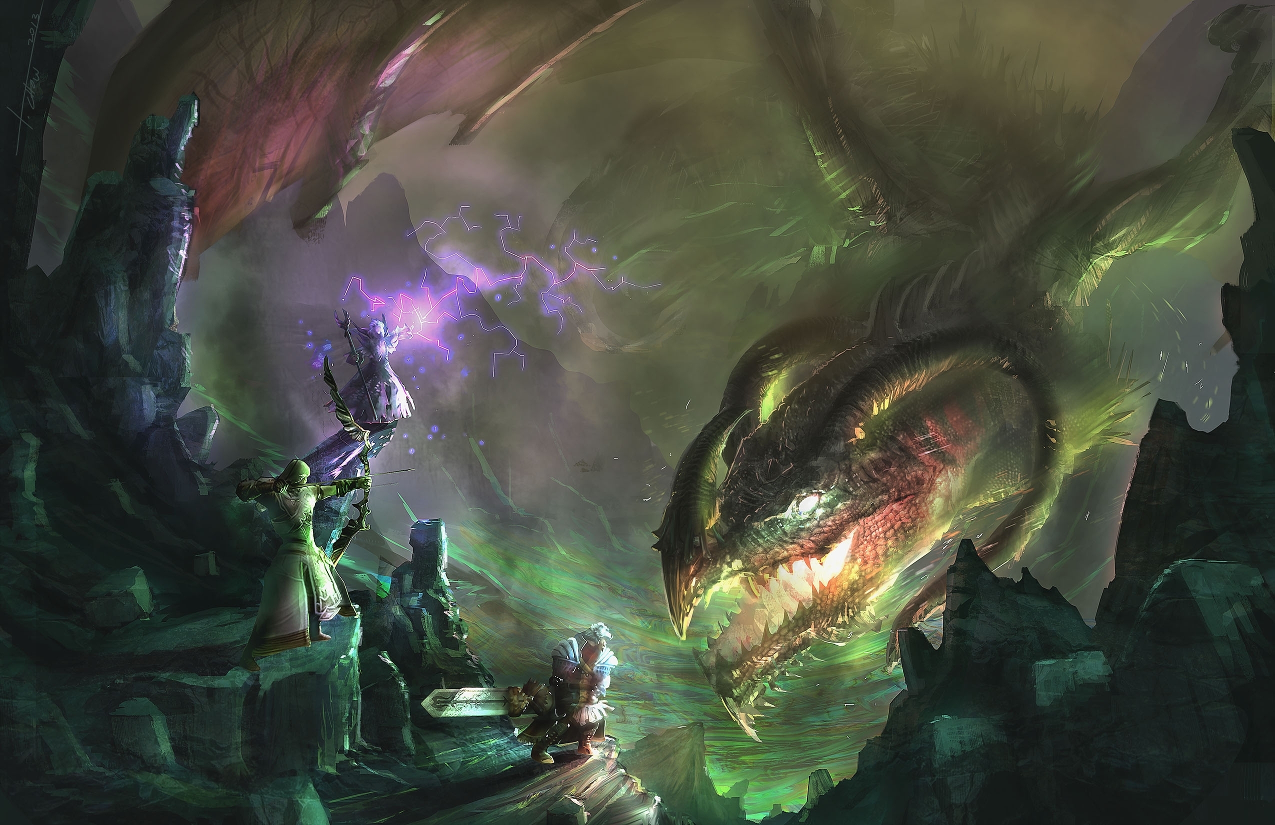 guild, Wars, 2, Dragon, Dragons, Monster, Creature, Fantasy Wallpaper