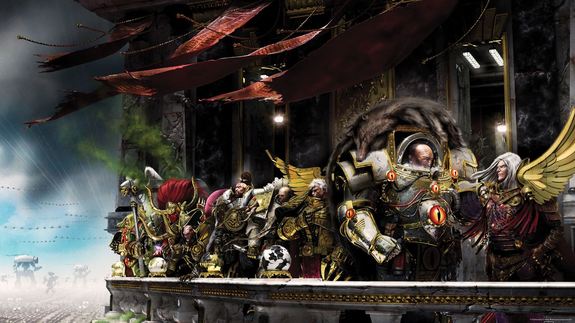 warhammer, 40000, Warrior, Men, Armor, Games, Sci fi Wallpaper