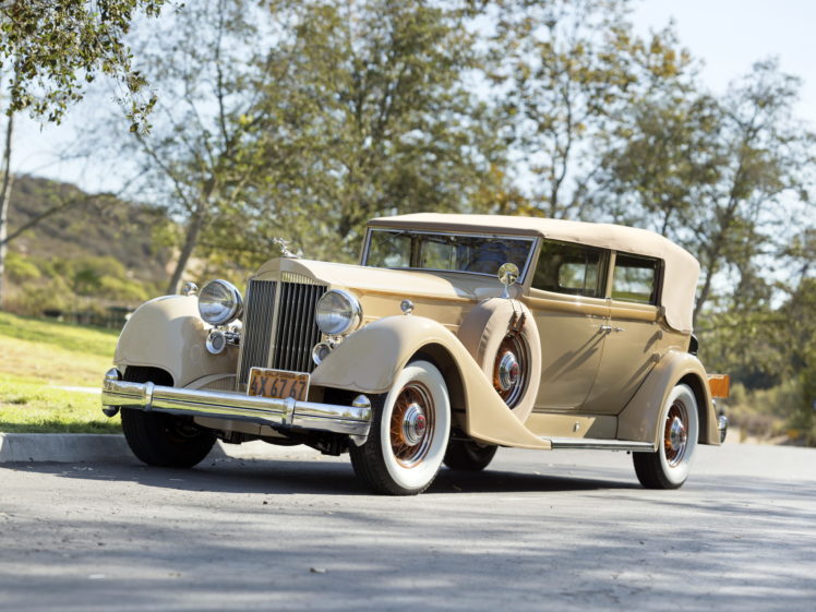 1934, Packard, Twelve, Convertible, Sedan, 1107 743, Luxury, Retro HD Wallpaper Desktop Background