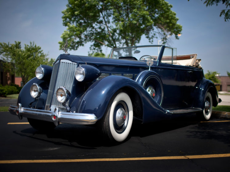 1937, Packard, Super, Eight, Convertible, Victoria, 1007, Luxury, Retro HD Wallpaper Desktop Background