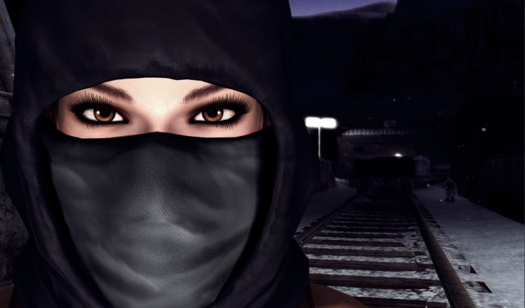 tomb, Raider, Mask, Railroad, Eyes, Glance, Lara, Croft, Games, Girls, 3d, Graphics, Warrior HD Wallpaper Desktop Background