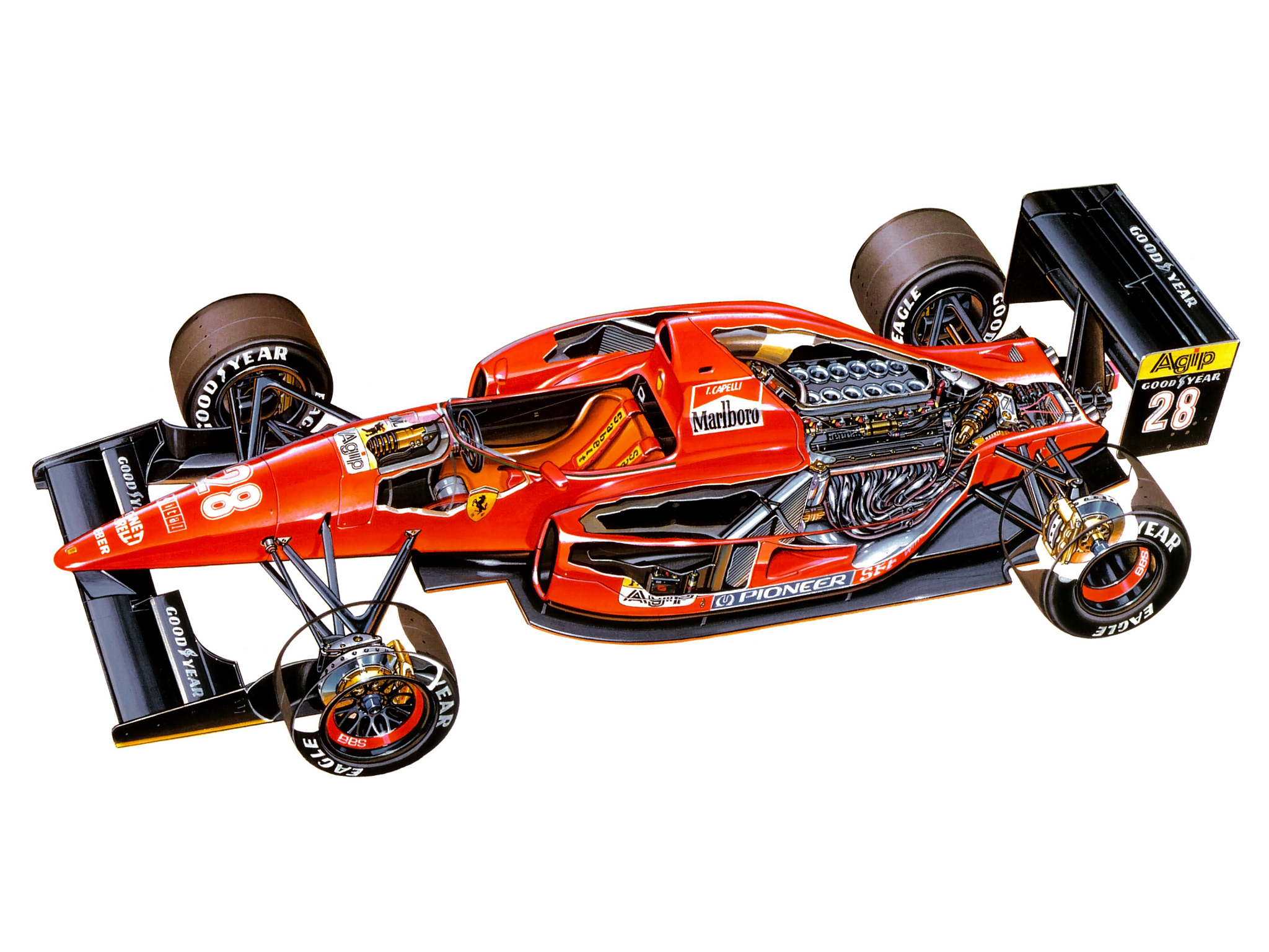 1992, Ferrari, F92a, Formula, One, F 1, Race, Racing, Engine, Interior Wallpaper