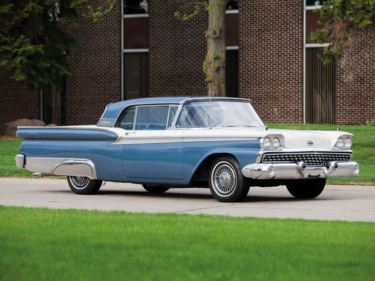 1959, Ford, Galaxie, Skyliner, Retractable, Hardtop, 51a, Retro HD Wallpaper Desktop Background