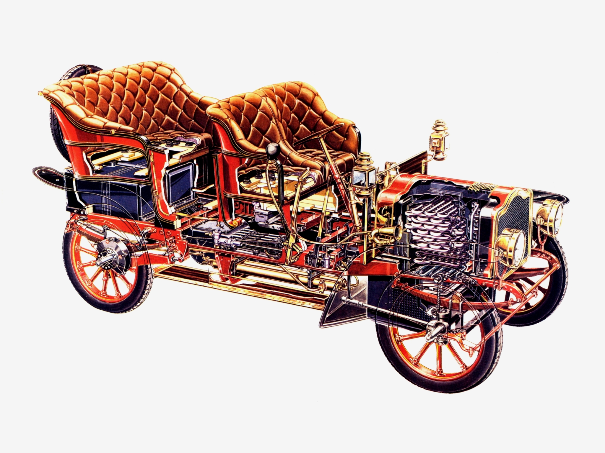 1906, Serpollet, Steam, Retro, Engine, Interior Wallpaper