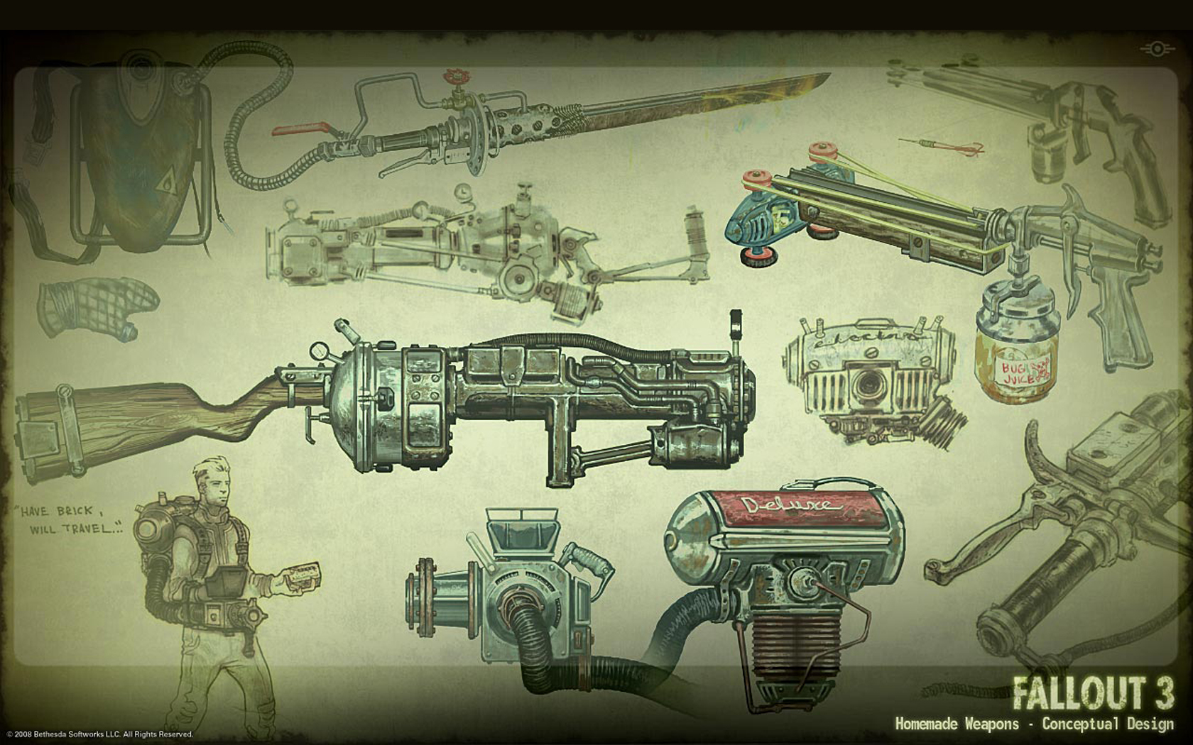 fallout, Sci fi, Weapon, Gun Wallpaper