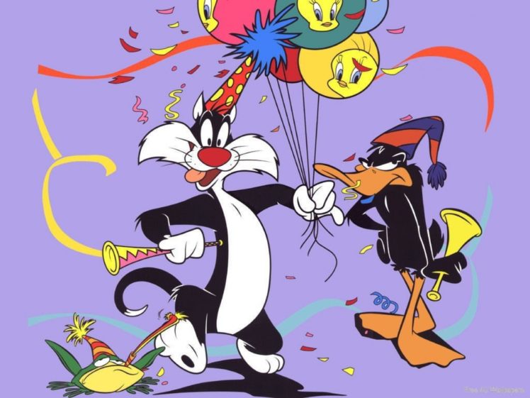 daffy, Looney, Toons, Sylvester, Birthday HD Wallpaper Desktop Background