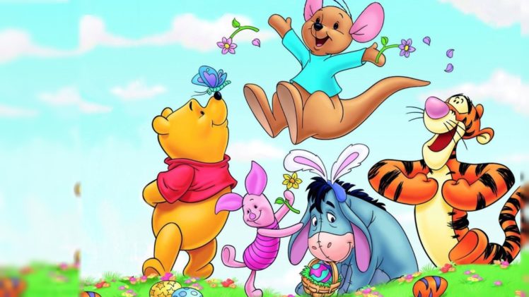 winnie, The, Pooh, Disney, Easter HD Wallpaper Desktop Background