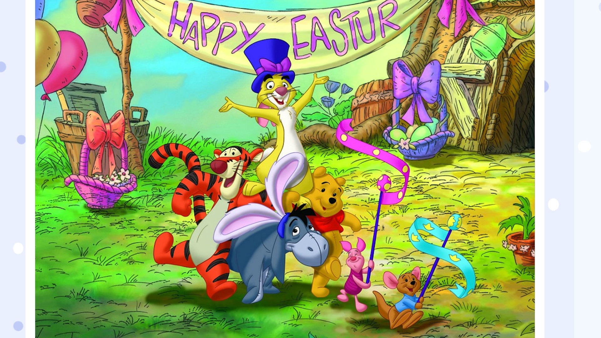 winnie, The, Pooh, Disney, Easter Wallpaper