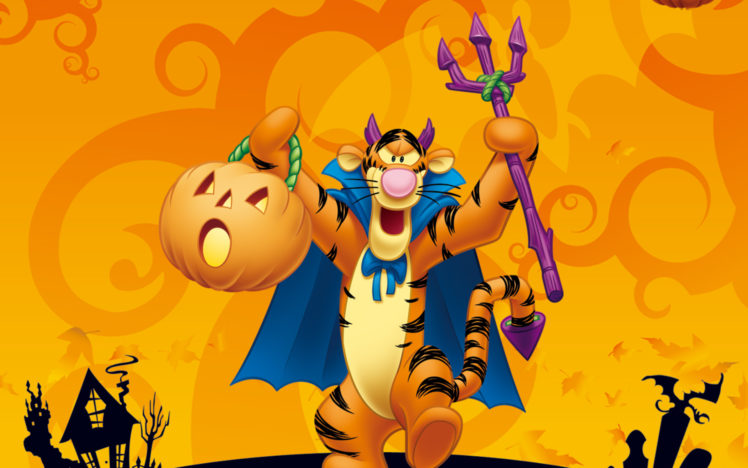 halloween, Tigger, Winnie, Pooh, Disney HD Wallpaper Desktop Background