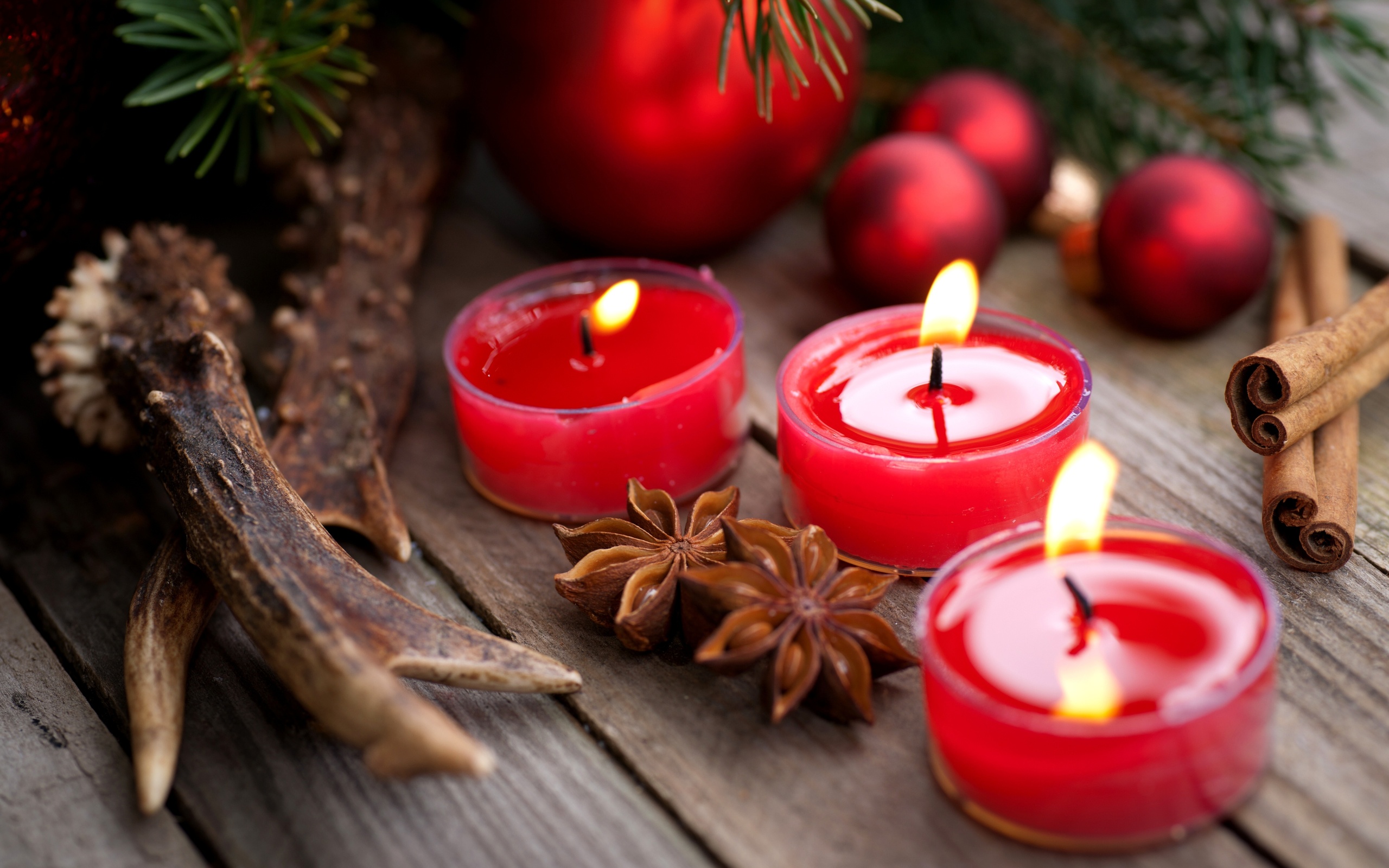 candles, Cinnamon, Star, Anise, Red Wallpaper
