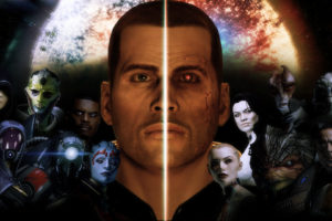 mass, Effect, Shepard, Face, Glance, Sci fi