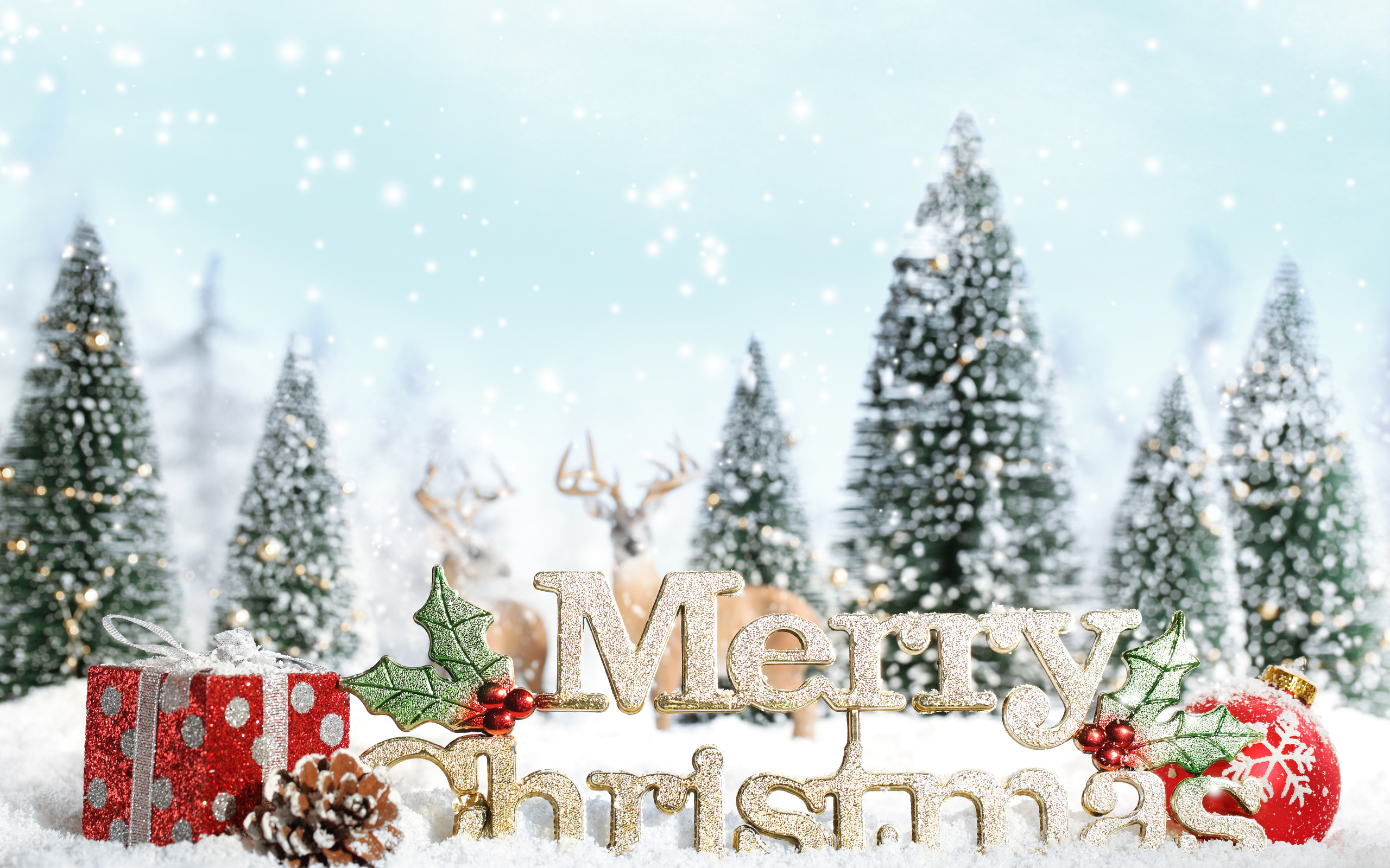 tree, Snowflake, New, Year, Merry, Christmas Wallpaper