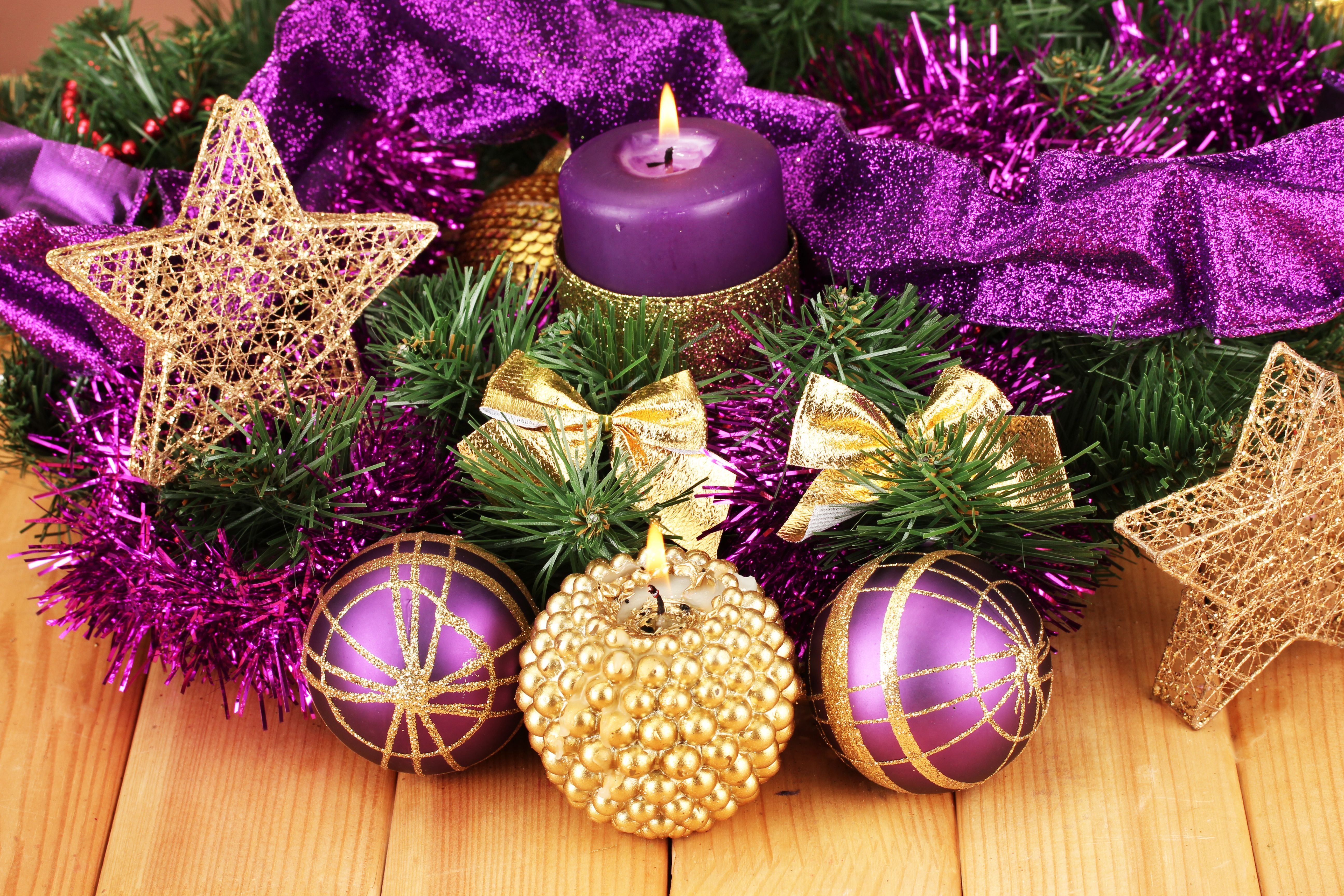 candles, Balloons, Stars, Ornaments Wallpaper