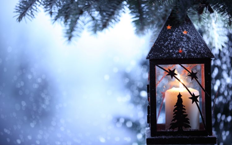 lantern, Flashlight, Snow, Branch, Df HD Wallpaper Desktop Background