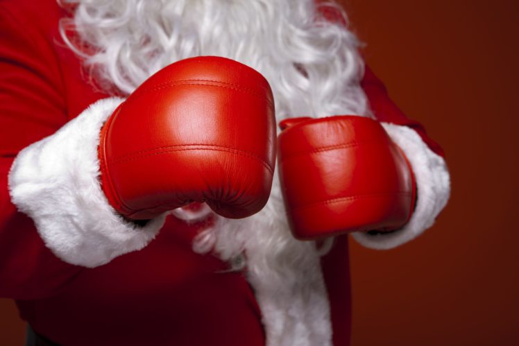 boxing, Christmas,  , New, Year,  , Santa, Claus HD Wallpaper Desktop Background