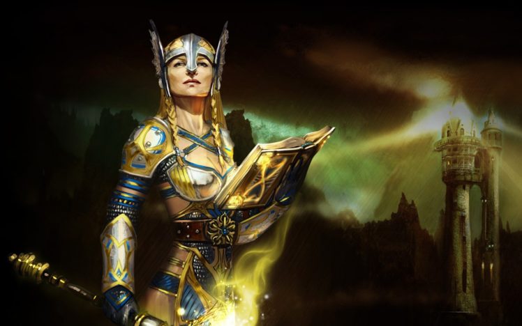 rift, Games, Fantasy, Warrior, Sword, Girl, Armor, Fo HD Wallpaper Desktop Background