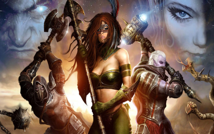 rift, Games, Fantasy, Warrior, Sword, Girl, Armor, Fg HD Wallpaper Desktop Background