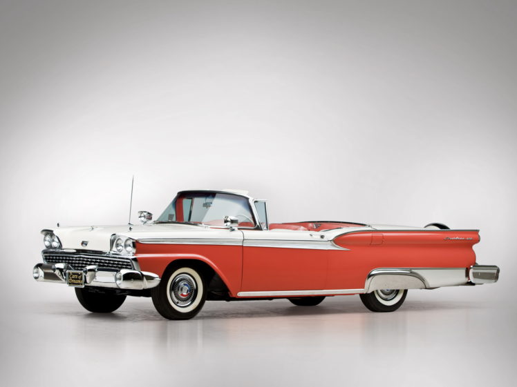 1959, Ford, Fairlane, 500, Skyliner, Retractable, Hardtop, Retro HD Wallpaper Desktop Background