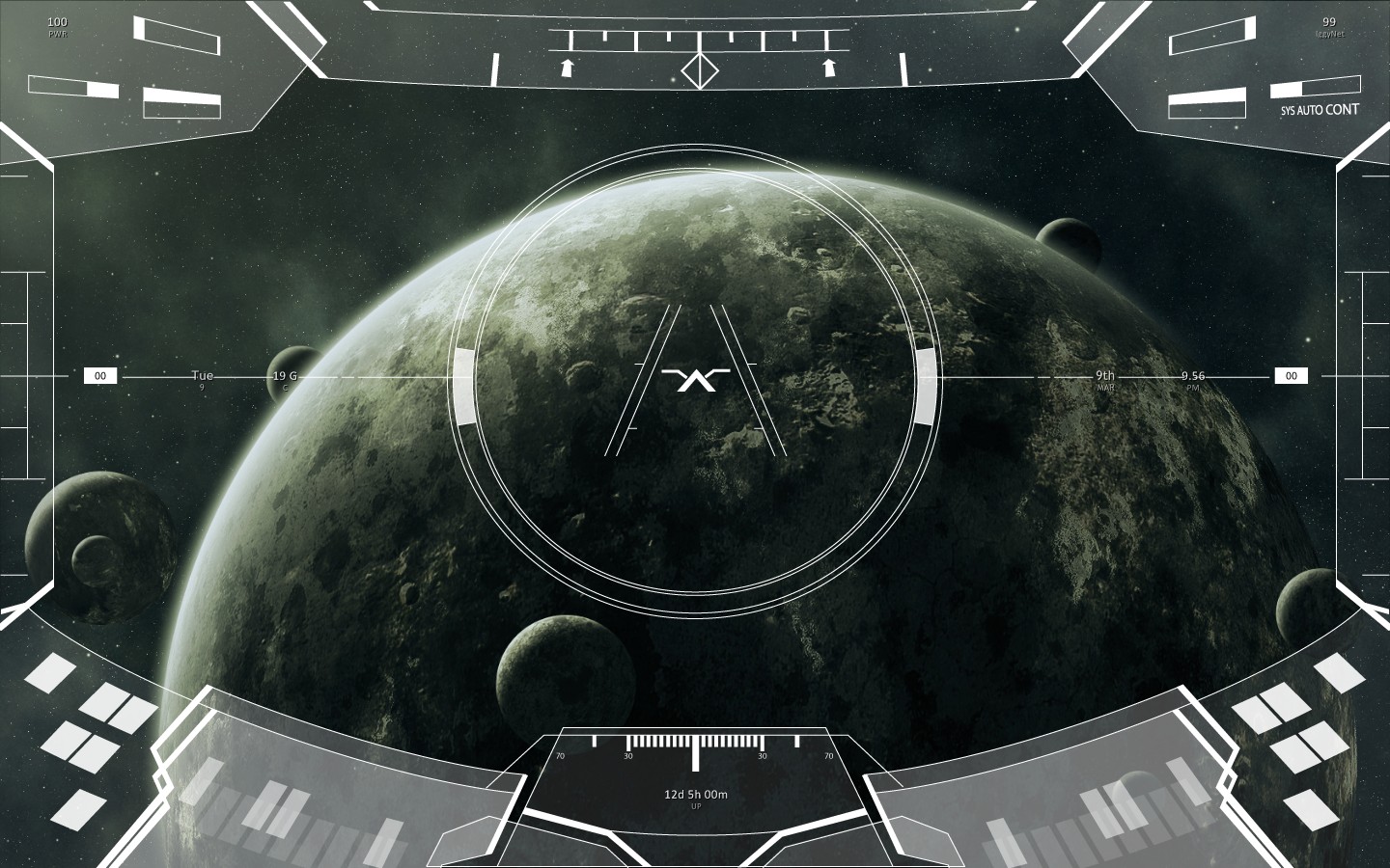 outer, Space, Planets, Hud Wallpaper
