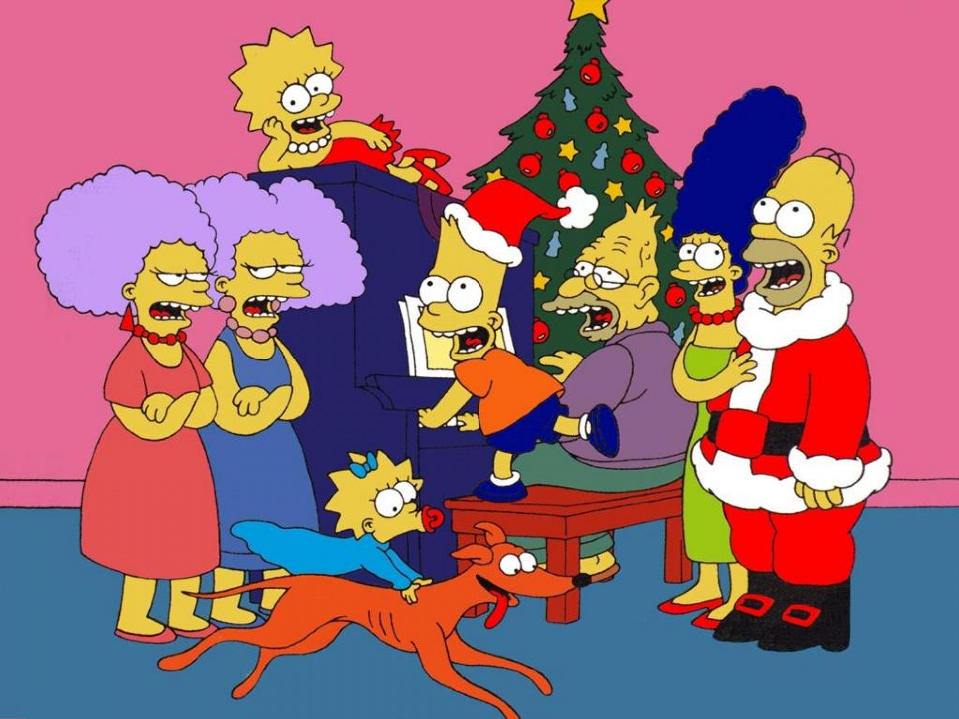simpsons, Christmas, Te Wallpaper
