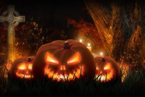 halloween, Scary, Spooky, Cemetery, Pumpkins
