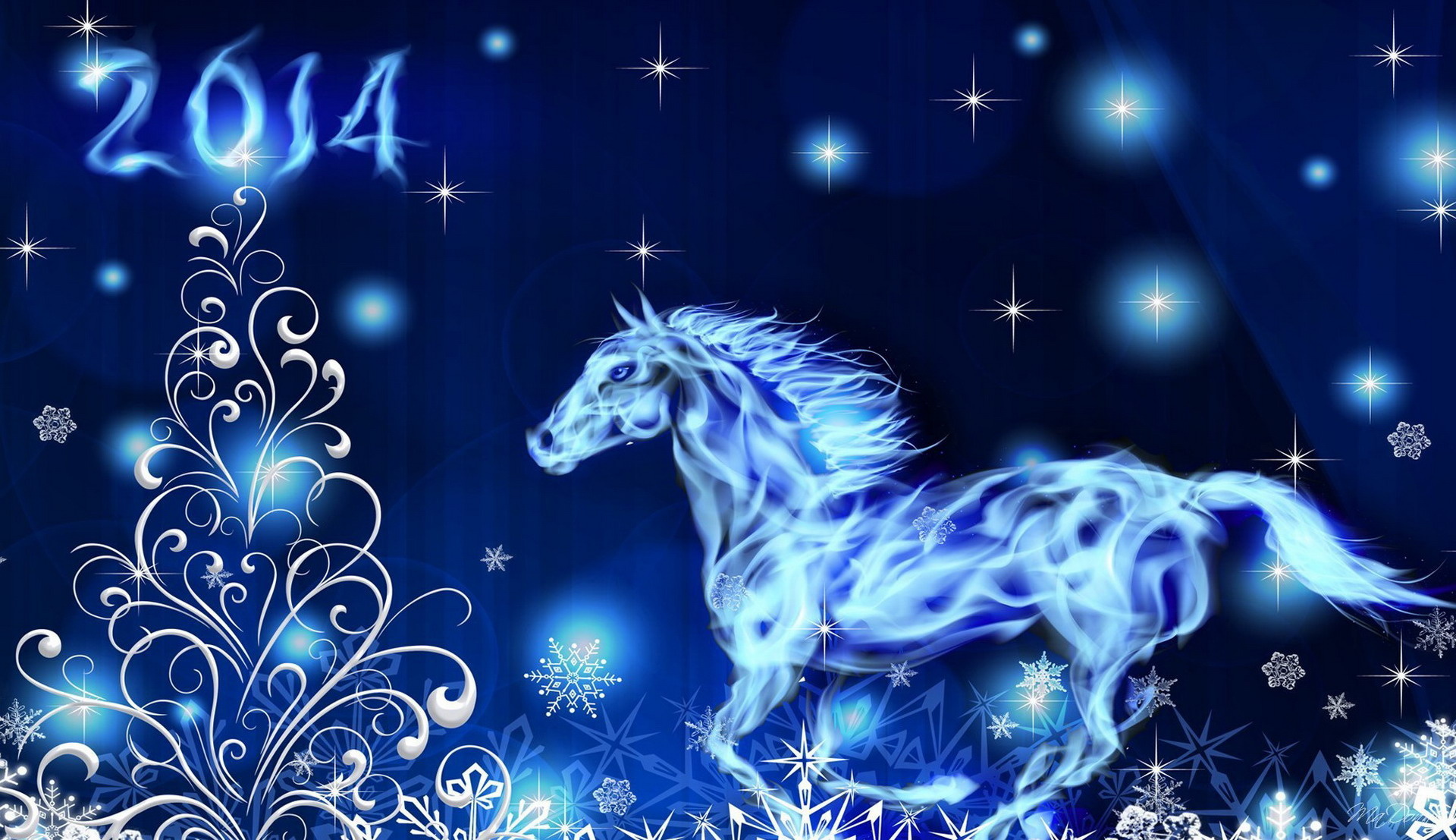 fantasy, New, Year, 2014 Wallpaper