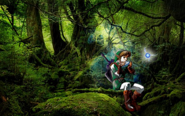 trees, Rain, Forest, Link, The, Legend, Of, Zelda, Navi HD Wallpaper Desktop Background