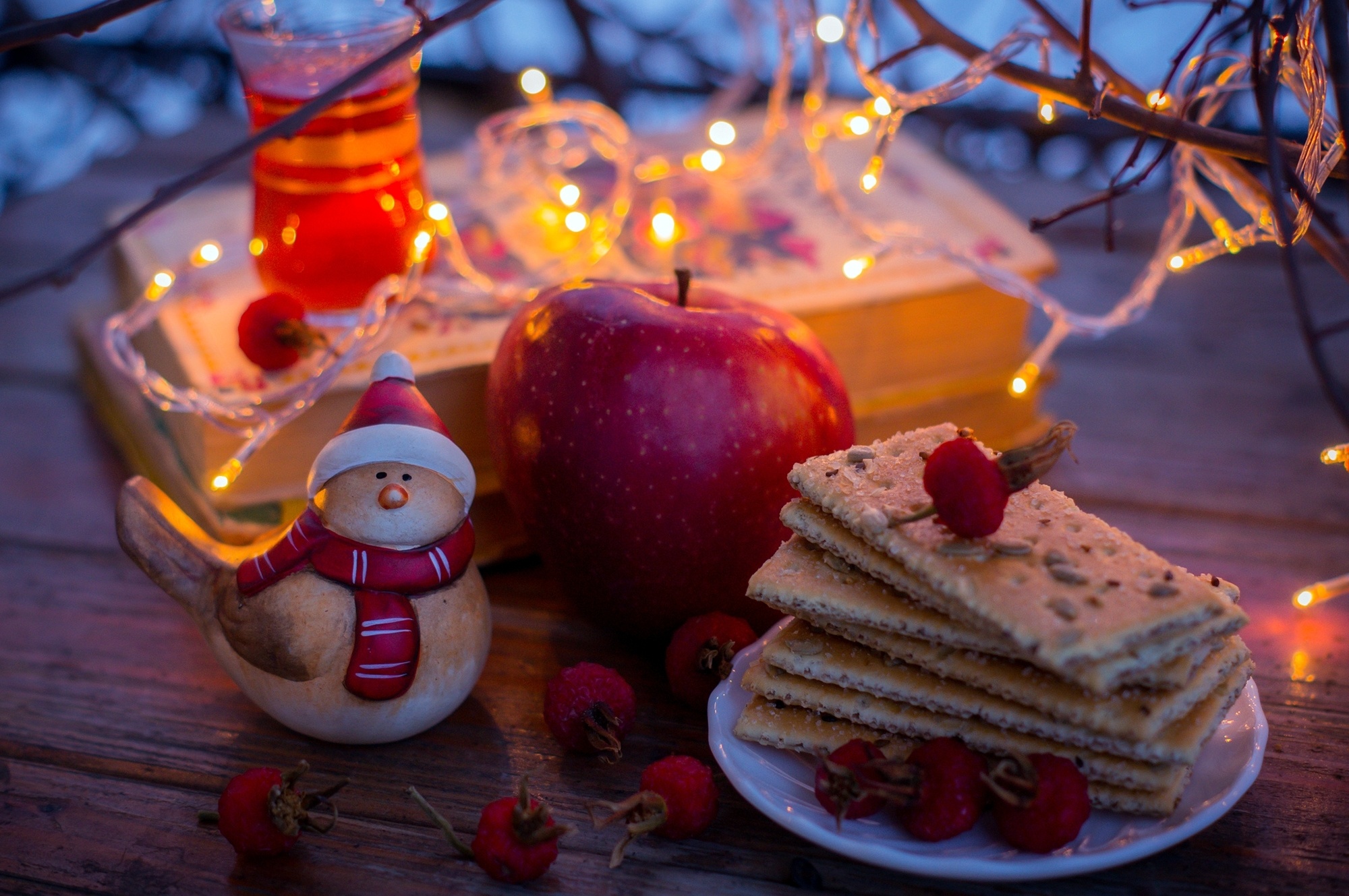 apple, Red, Cookies, Fruit, Tea Wallpaper