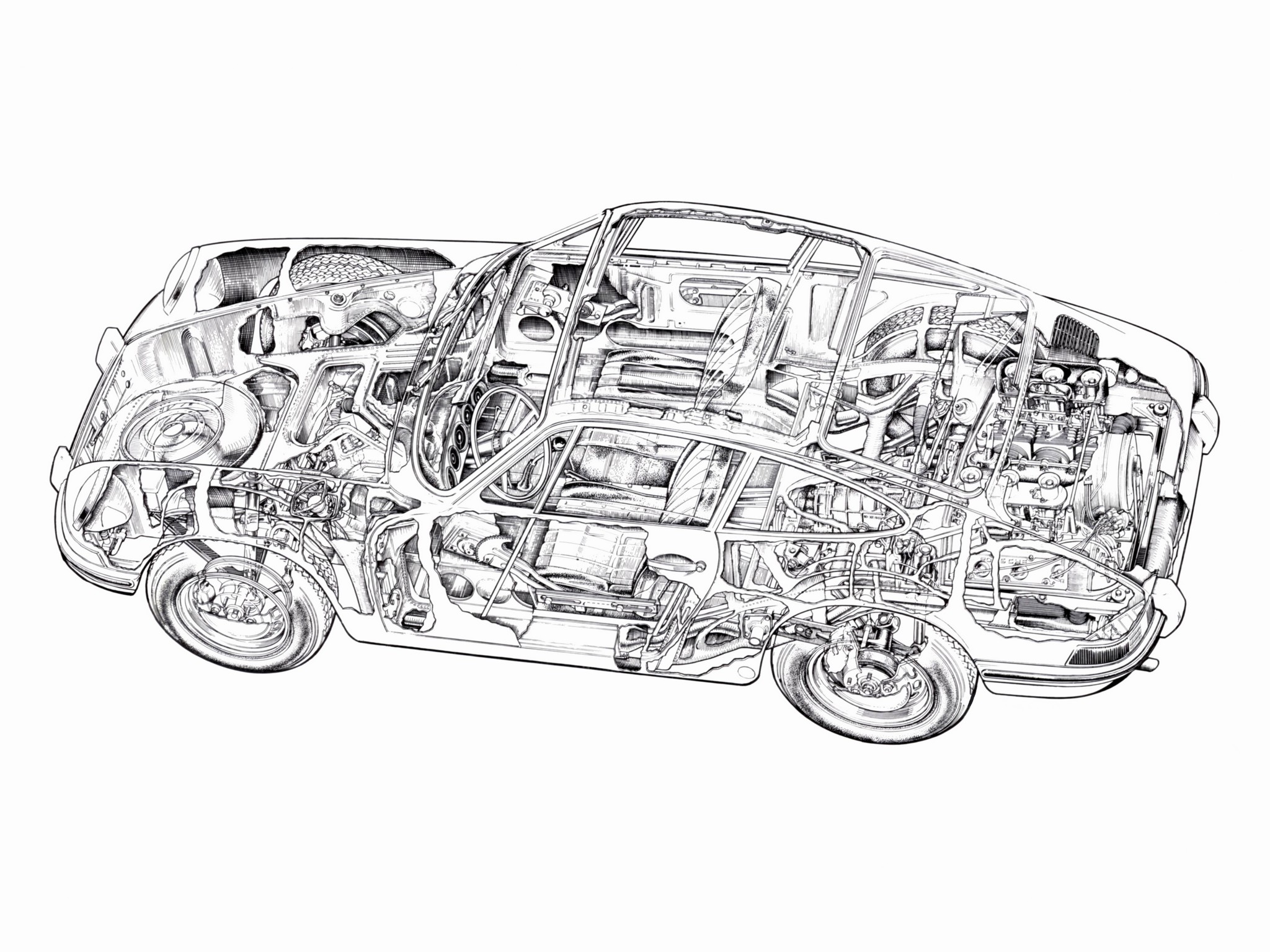 1964, Porsche, 911, 2 0, Coupe,  901 , Classic, Interior, Engine Wallpaper