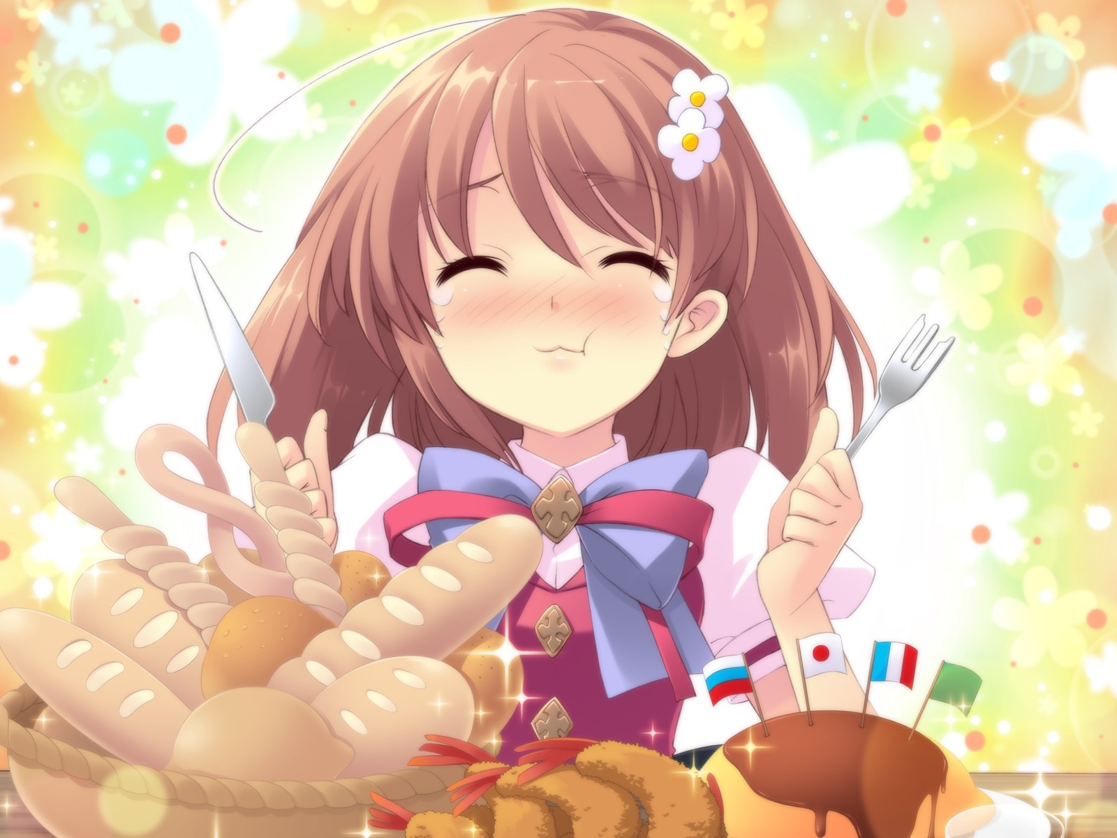 food, Seifuku, Game, Cg, Flyable, Heart, Inaba, Yui, Anime, Girls, Eating Wallpaper