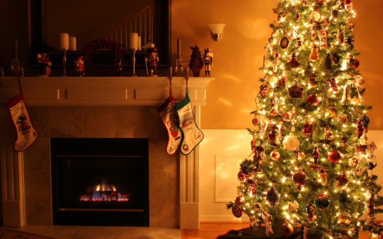 christmas, Fireplace, Fire, Holiday, Festive, Decorations, Eq HD Wallpaper Desktop Background