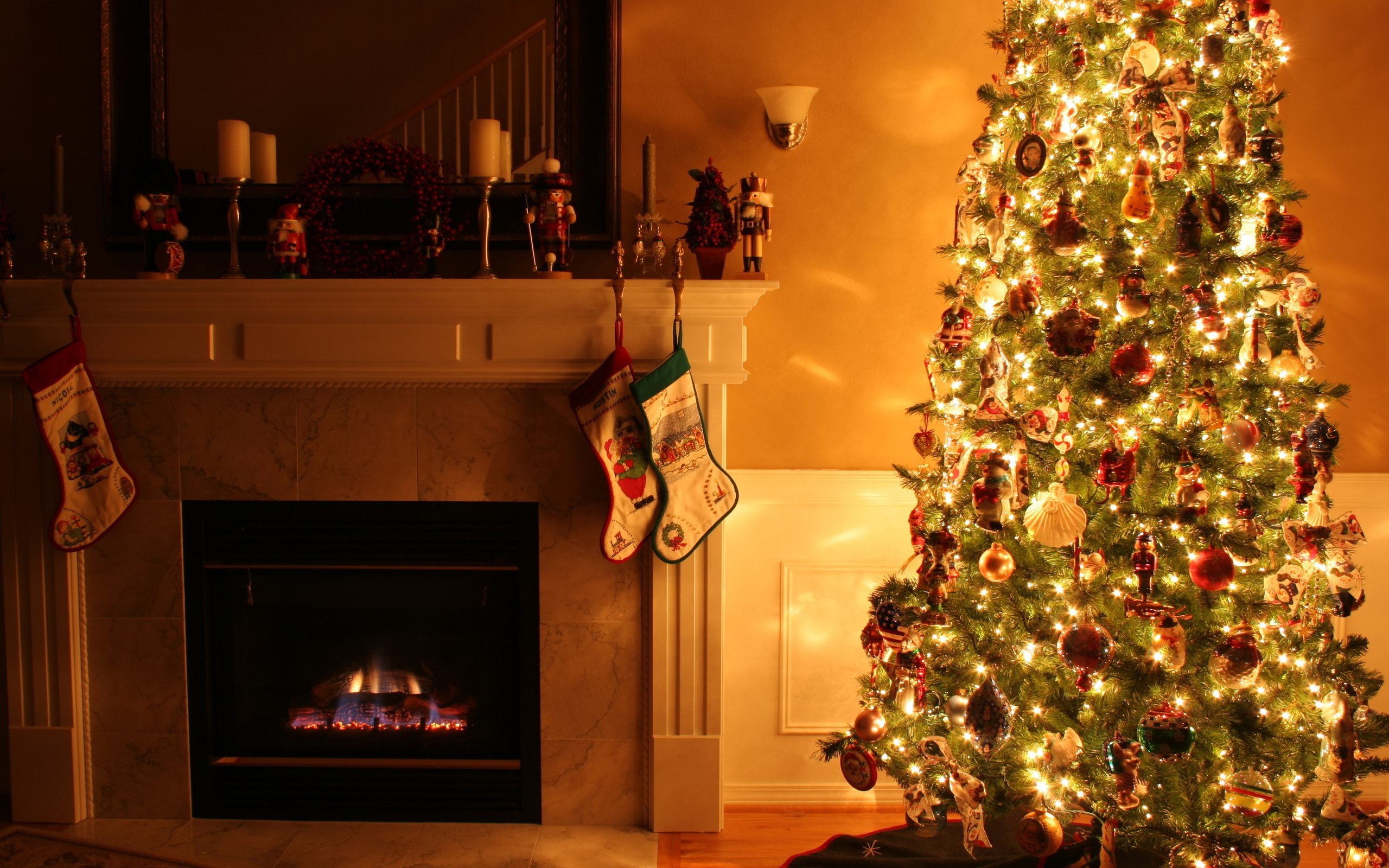 christmas, Fireplace, Fire, Holiday, Festive, Decorations, Eq
